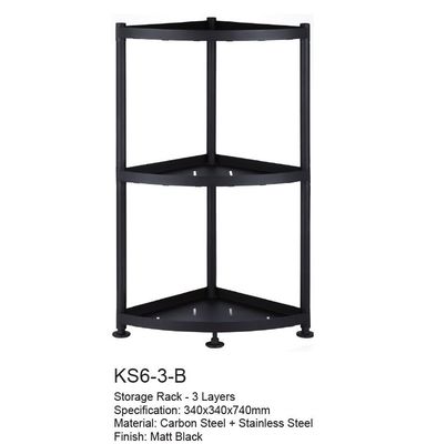 Multifunctional Freestanding Kitchen Rack , Steel Kitchen Corner Shelf Fan Shaped