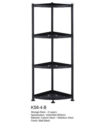 Multifunctional Freestanding Kitchen Rack , Steel Kitchen Corner Shelf Fan Shaped
