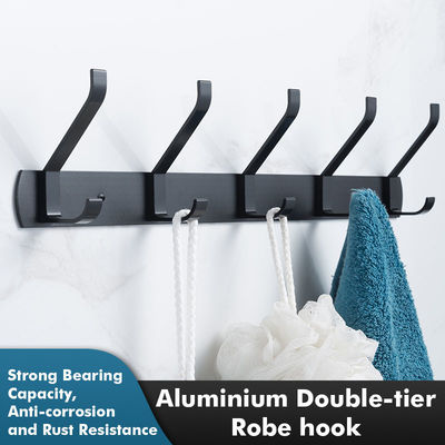 Double Hooks Aluminium Wall Hooks For Mudroom Bathroom Entryway