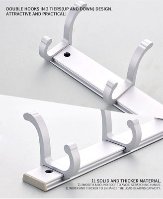 Heavy Duty Stainless Steel Bathroom Hooks , Wall Mounted Coat Hooks Multifunctional