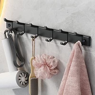 Heavy Duty Stainless Steel Robe Hooks Black Matte Color For Hanging Coat