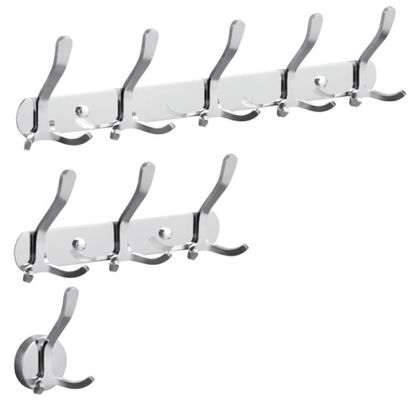 Chrome Plating Silver Stainless Steel Bathroom Towel Hooks Waterproof Multipurpose