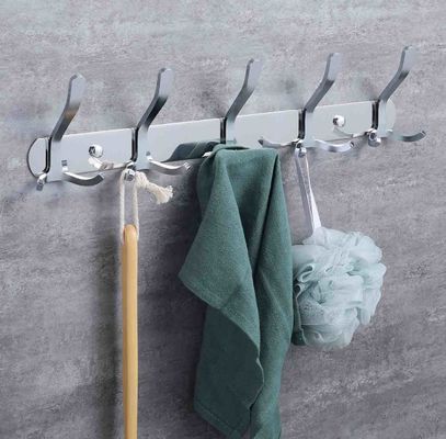 Chrome Plating Silver Stainless Steel Bathroom Towel Hooks Waterproof Multipurpose