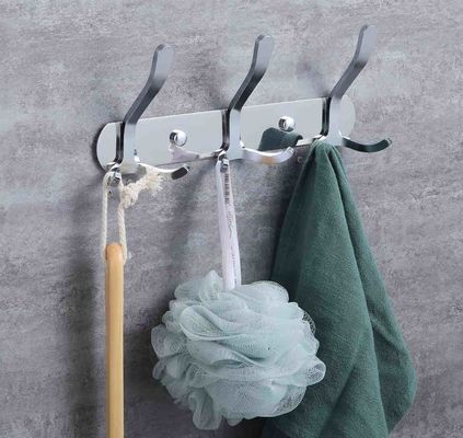 Chrome Plating Silver Stainless Steel Bathroom Towel Hooks Waterproof Multipurpose