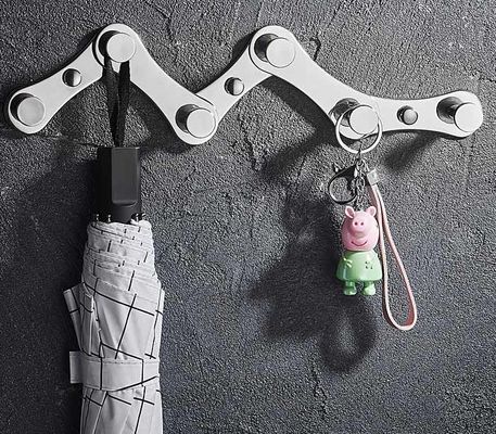 Expandable Foldable Stainless Steel Robe Hooks With Mirror Polishing Finish
