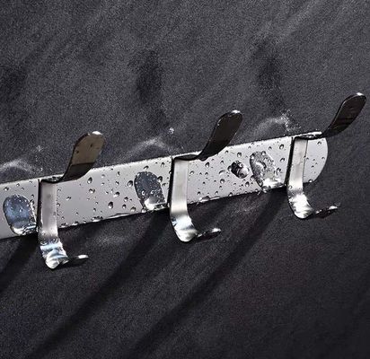 Wall Mount SS304 Stainless Steel Coat Rack With Polished Brushed Finish Waterproof