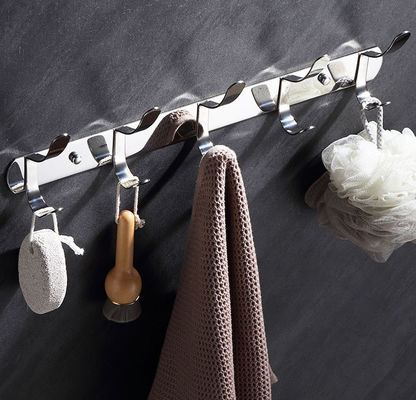 Wall Mount SS304 Stainless Steel Coat Rack With Polished Brushed Finish Waterproof