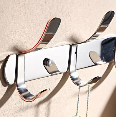 Wall Mount SS304 Stainless Steel Coat Rack With Polished Brushed Finish Waterproof