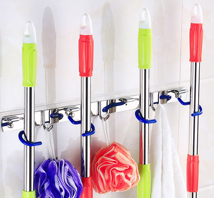 Stainless Steel 304 Broom Mop Holder Wall Mount Heavy Duty For Laundry Room Garage