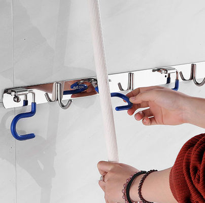 Stainless Steel 304 Broom Mop Holder Wall Mount Heavy Duty For Laundry Room Garage
