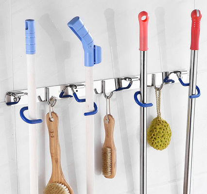 Stainless Steel 304 Broom Mop Holder Wall Mount Heavy Duty For Laundry Room Garage