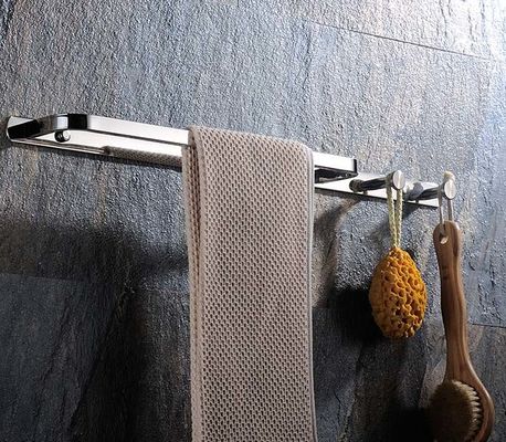 Mirror Polishing SUS304 Stainless Steel Towel Rack Holder 24 Inch For Kitchen Bathroom