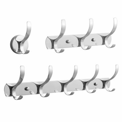 Modern Stainless Steel Robe Hooks , 8 Hook Wall Mounted Coat Rack For Entryway