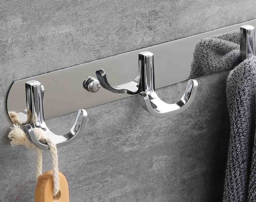 Chrome Plating Silver Stainless Steel Robe Hooks For Hanging Coats OEM