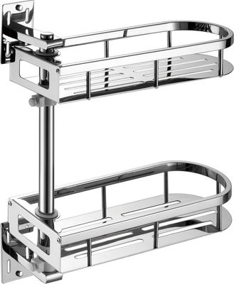 180 Degree Rotary Wall Mounted Kitchen Shelf Height Adjustable Multifunctional