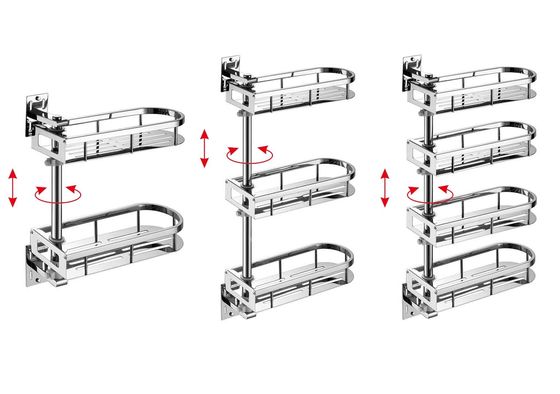 180 Degree Rotary Wall Mounted Kitchen Shelf Height Adjustable Multifunctional