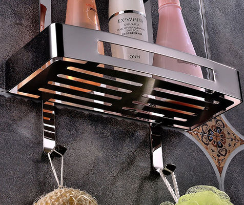 Mirror Polishing Silver Wall Mounted Bathroom Shelf SUS304 Stainless Steel Material