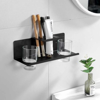 Stainless Steel Wall Mounted Bathroom Shelf Rustproof Waterproof For Toothbrush