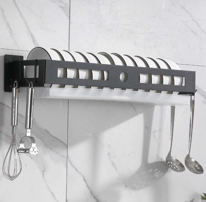 Stainless Steel Kitchen Utensil Holder Wall Mounted Matte Black Color OEM ODM