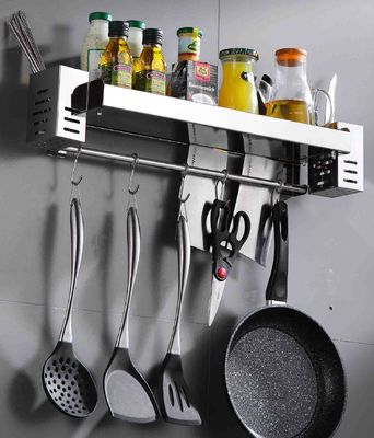 Stainless Steel Kitchen Utensil Rack , Over The Stove Spice Rack Multipurpose