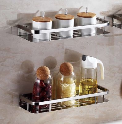 Mirror Polishing Stainless Steel Spice Rack Wall Mount For Kitchen Bathroom Balcony