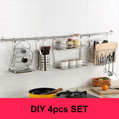 304 Stainless Steel Kitchen Spice Rack Wall Mounted With Brush Polishing Finish