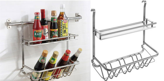 304 Stainless Steel Kitchen Spice Rack Wall Mounted With Brush Polishing Finish