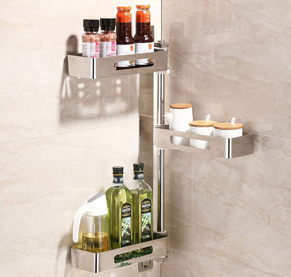 3 Tiered Wall Mounted Kitchen Storage Racks 180 Degree Rotatable For Spice Jars