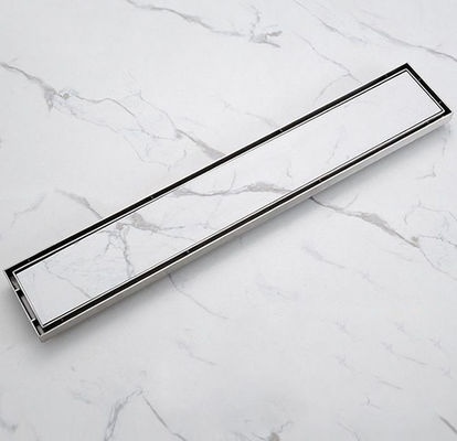 Matte Silver Shower Floor Drain Linear Rectangular Shape For Basement