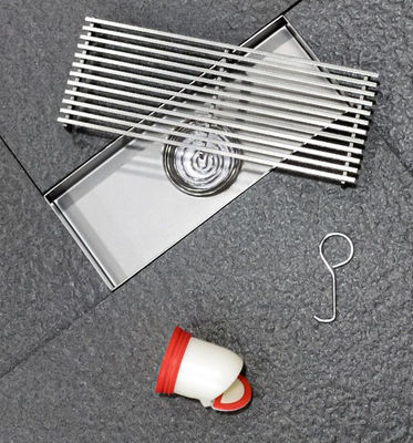 Stainless Steel Deodorant Shower Floor Drain Linear With Removable Heel Guard Grate