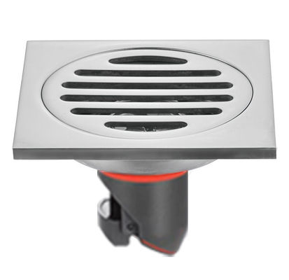 Modern 4 Inch Square Shower Drain , Stainless Steel Floor Drain Odor Proof