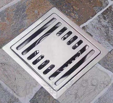 4 Inches Mirror Polished Silver Shower Floor Drain With Removable Filter Hair Sundries Cover