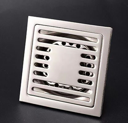 4 Inches Mirror Polished Silver Shower Floor Drain With Removable Filter Hair Sundries Cover