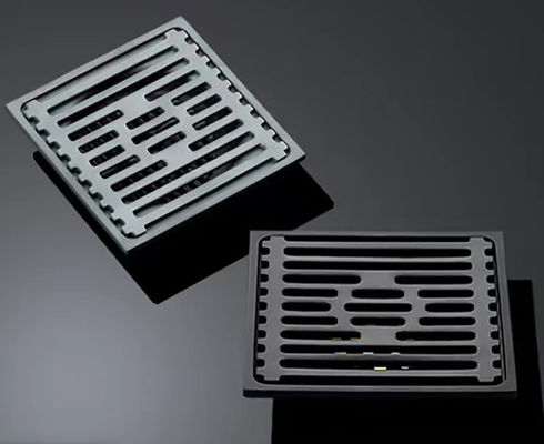 Matte Black Shower Floor Drain 4 Inch With Stainless Steel Material