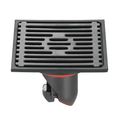 Matte Black Shower Floor Drain 4 Inch With Stainless Steel Material