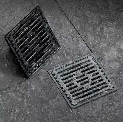 Matte Black Shower Floor Drain 4 Inch With Stainless Steel Material