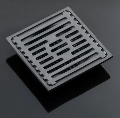 Matte Black Shower Floor Drain 4 Inch With Stainless Steel Material