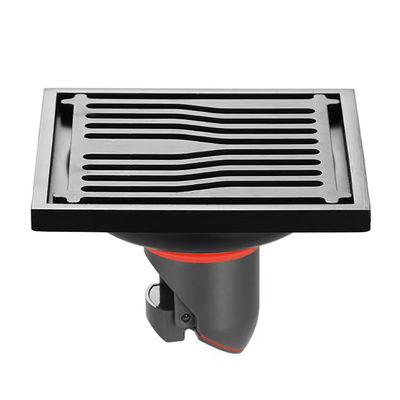 Square Bathroom Shower Floor Drain With Matte Grey Brush Nickel Color