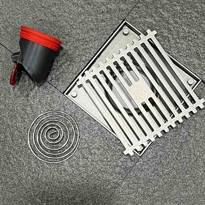 4 Inch Bathroom Floor Drain Stainless Steel With Matte Black Matte Grey Color