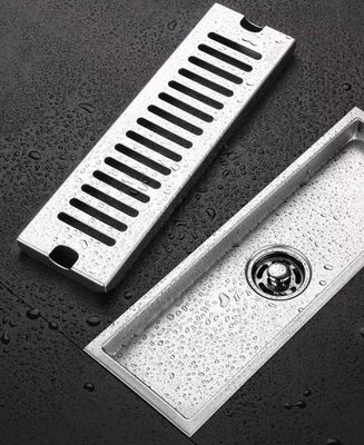 Linear Rectangular Shower Floor Drain With Brush Polishing Finish ODM