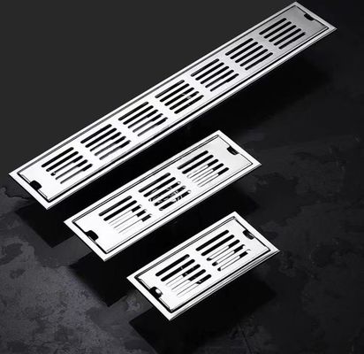 Brush Polishing Floor Drain SS 304 Linear Rectangular Shape For Bathrooms