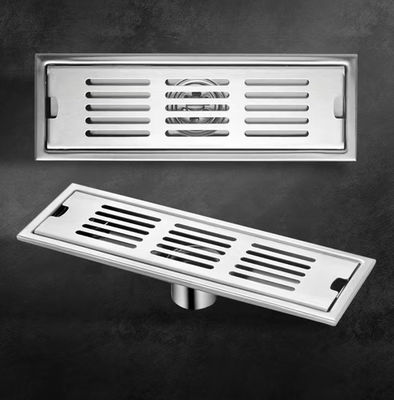 Brush Polishing Floor Drain SS 304 Linear Rectangular Shape For Bathrooms