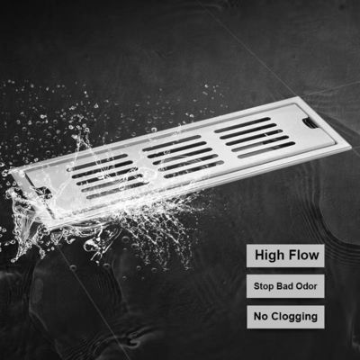 Brush Polishing Floor Drain SS 304 Linear Rectangular Shape For Bathrooms