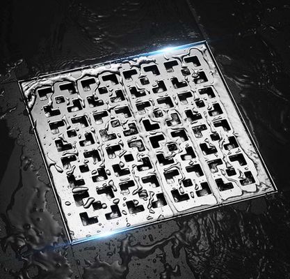 6" 7.9" 11.8" Stainless Steel Square Shower Drain With Brush Polishing Finish