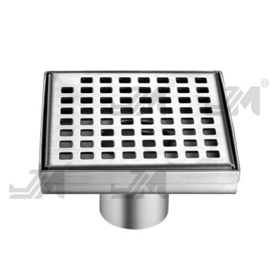 Square Shower Floor Drain Brushed 304 Stainless Steel Material