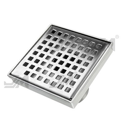 Square Shower Floor Drain Brushed 304 Stainless Steel Material