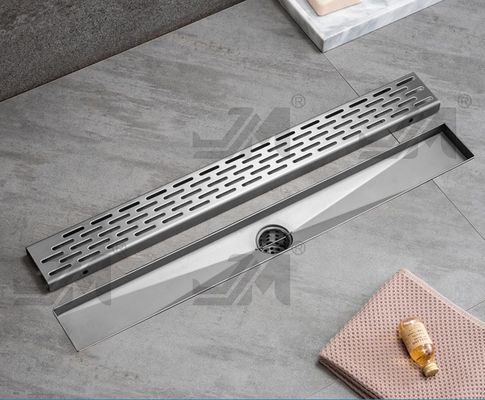 OEM Linear Shower Floor Drain With Hair Strainer Satin Polished Finish