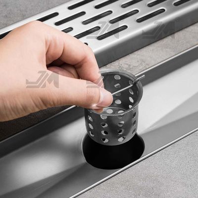 OEM Linear Shower Floor Drain With Hair Strainer Satin Polished Finish