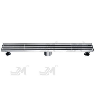 24 Inches Linear Shower Floor Drain With Removable Bars Pattern Grate