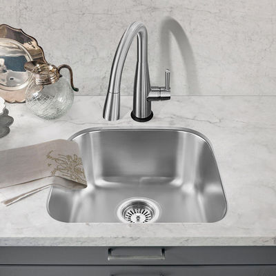Modern Sus304 Stainless Steel Sink , Undermount Single Bowl Bar Sink 22 Gauge